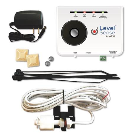 LEVEL SENSE Sump Pump High Water Alarm, Audible, Self Recharging Battery, 15 Foot Float LS-ALM-120V-US-RETAIL